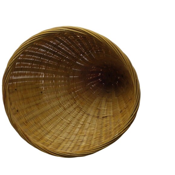 Vintage Rooster Chicken Woven Wicker Basket Lid - Picture 7 of 9